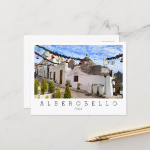 Aangepaste tekst, trulli-huizen in Alberobello Briefkaart