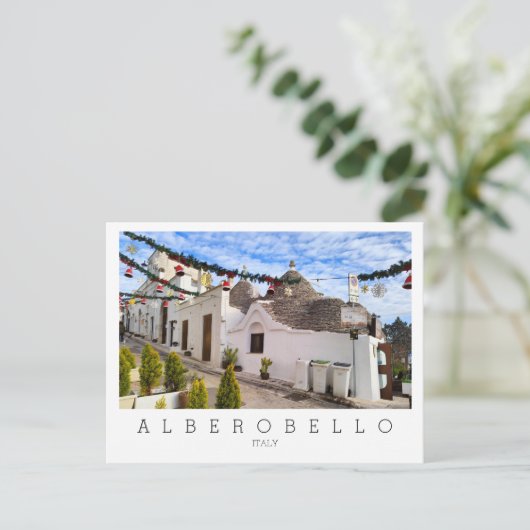 Aangepaste tekst, trulli-huizen in Alberobello Briefkaart (Staand voorkant)