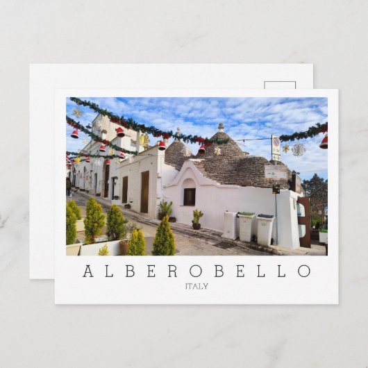 Aangepaste tekst, trulli-huizen in Alberobello Briefkaart (Voorkant / Achterkant)