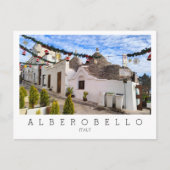 Aangepaste tekst, trulli-huizen in Alberobello Briefkaart (Voorkant)