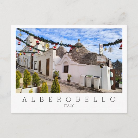 Aangepaste tekst, trulli-huizen in Alberobello Briefkaart (Voorkant)