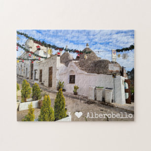 Aangepaste tekst, trulli-huizen in Alberobello Legpuzzel