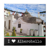 Aangepaste tekst, trulli-huizen in Alberobello Tegeltje (Voorkant)