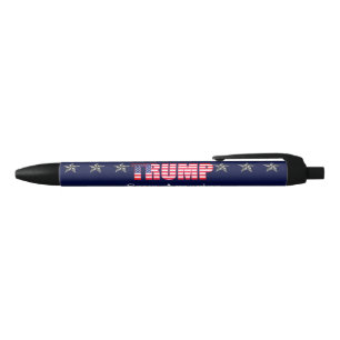 Aangepaste tekst Trump '24 Save America Blue Star Zwarte Inkt Pen