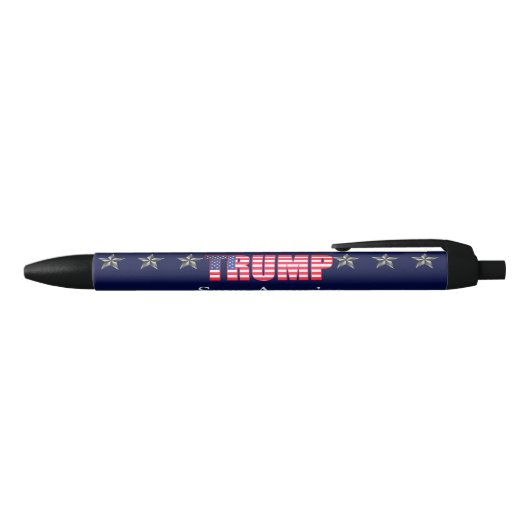 Aangepaste tekst Trump '24 Save America Blue Star  Zwarte Inkt Pen (Bovenkant)