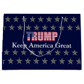 Aangepaste tekst Trump Keep America Great Blue Sta Groot Cadeauzakje (Voorkant)