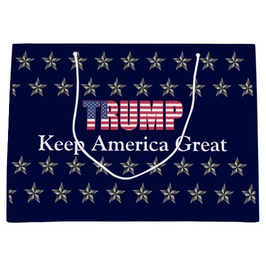 Aangepaste tekst Trump Keep America Great Blue Sta Groot Cadeauzakje (Voorkant)