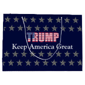 Aangepaste tekst Trump Keep America Great Blue Sta Groot Cadeauzakje (Achterkant)