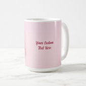 Aangepaste tekst tulpen op roze koffiemok (Voorkant rechts)