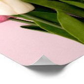 Aangepaste tekst tulpen op roze poster (Hoek)