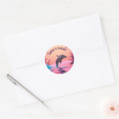 Aangepaste Tekst Turks- en Caicoseilanden Dolfijn Ronde Sticker (Envelop)