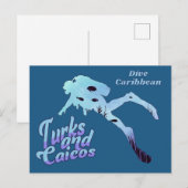 Aangepaste tekst Turks- en Caicoseilanden Duiken Briefkaart (Voorkant / Achterkant)