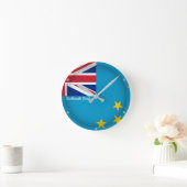 Aangepaste TEKST Tuvaluan Proud Tuvalu Vlagland Ronde Klok (Huis)