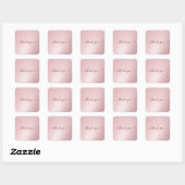 Aangepaste tekst typografie Elegante roze gouden b Vierkante Sticker (Vel)