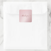 Aangepaste tekst typografie Elegante roze gouden b Vierkante Sticker (Tas)