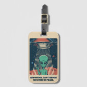 Aangepaste tekst UFO Alien Bagagelabel (Voorkant (verticaal))