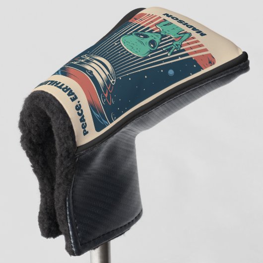 Aangepaste tekst UFO Alien Golfheadcover (3/4 voorkant)