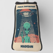 Aangepaste tekst UFO Alien Golfheadcover (Draai 90)