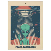 Aangepaste tekst UFO Alien Klembord (Achterkant)