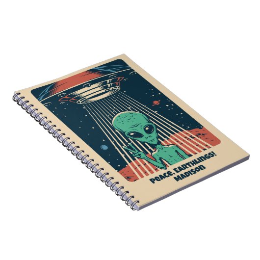 Aangepaste tekst UFO Alien Notitieboek (Rechterzijde)