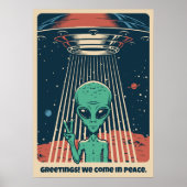 Aangepaste tekst UFO Alien Poster (Voorkant)