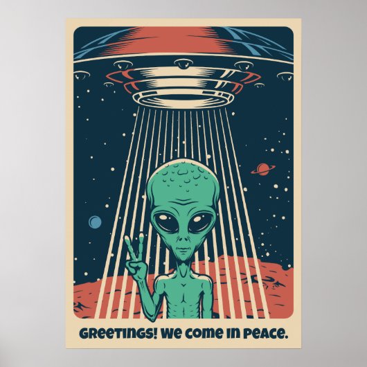 Aangepaste tekst UFO Alien Poster (Voorkant)