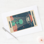 Aangepaste tekst UFO Alien Rechthoekige Sticker (Envelop)