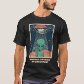 Aangepaste tekst UFO Alien T-shirt (Voorkant)