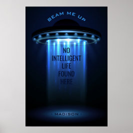 Aangepaste tekst UFO-ruimteschip poster
