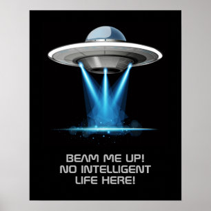 Aangepaste tekst UFO-ruimteschip poster