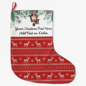 Aangepaste tekst. Ugly KerstSweater Reindeer Grote Kerstsok (Voorkant)