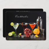 Aangepaste tekst Uitnodigingen voor cocktail-parti (Voorkant / Achterkant)