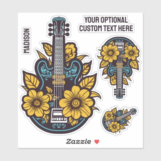 Aangepaste tekst Ukulele Sticker (Vel)
