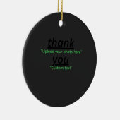 Aangepaste tekst & upload je foto gepersonaliseerd keramisch ornament (Rechts)
