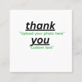 Aangepaste tekst & upload je foto Gepersonaliseerd Vierkante Visitekaartje (Achterkant)