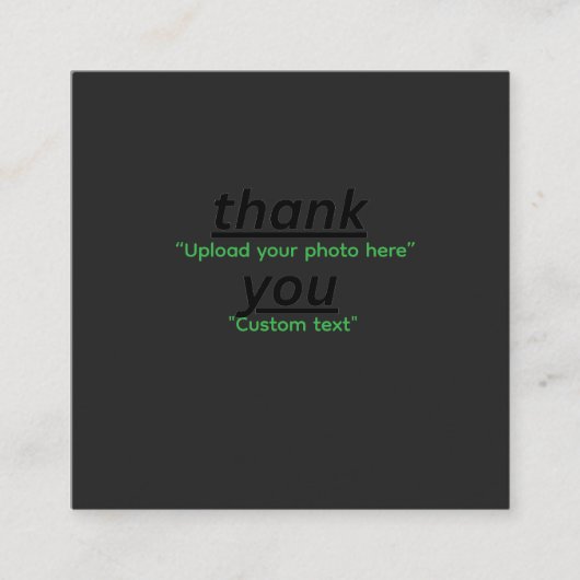 Aangepaste tekst & upload je foto Gepersonaliseerd Vierkante Visitekaartje (Voorkant)