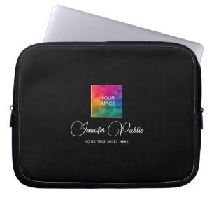 Aangepaste tekst upload logo of afbeelding typogra laptop sleeve