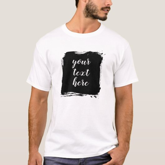 Aangepaste tekst upload logo of foto typografie he t-shirt (Voorkant)