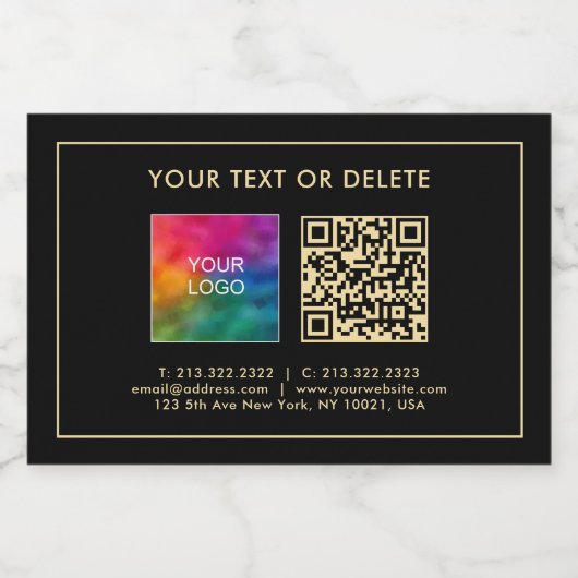 Aangepaste tekst Upload uw Business Logo Mini Sparkling Wijnetiket (Enkel label)