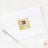 Aangepaste tekst Upload uw foto of zakelijke Logo Vierkante Sticker (Envelop)