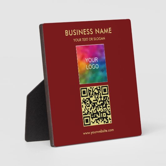 Aangepaste tekst Upload Uw Logo QR Code Vierkant Fotoplaat (Voorkant)