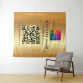 Aangepaste tekst Uploaden Bedrijf Logo Faux Gold a Wandkleed (In Situ (horizontaal))