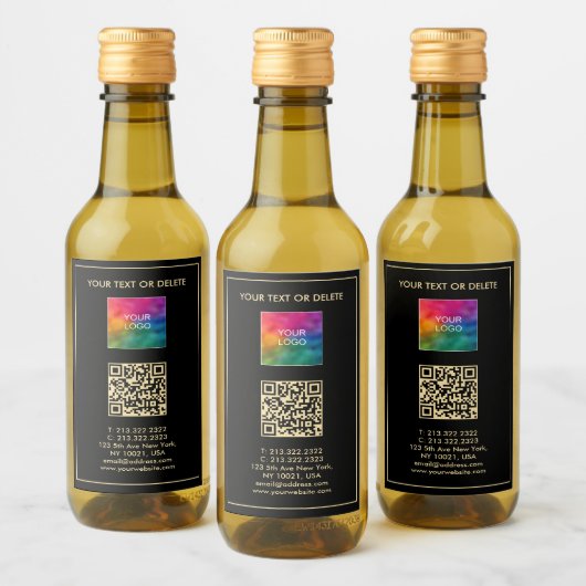 Aangepaste tekst Uploaden Business Logo Sjabloon M Wijn Etiket (Flessen)