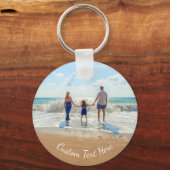 Aangepaste tekst Uw foto Sleutelhanger (Voorkant)