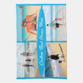 Aangepaste tekst uw fotocollage keukenhanddoek (Verticaal)