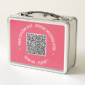 Aangepaste tekst Uw QR-code metalen lunchbox voorb (Achterkant)