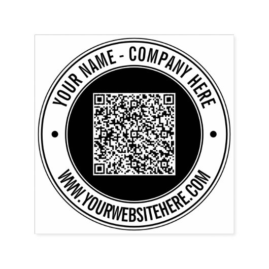 Aangepaste tekst Uw QR-codekleur Ronde stempel voo (Design)