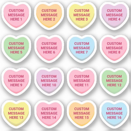 Aangepaste tekst Valentijnsdag 16 conversatie hart Sticker (Voorkant)