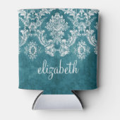 Aangepaste tekst van het grijze Damasertype Turquo Blikjeskoeler (Voorkant)