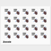 Aangepaste tekst vanaf 20XX Dark Waving Hand Emoji Vierkante Sticker (Vel)